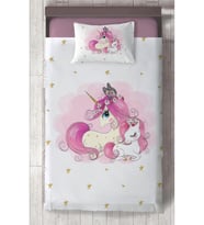 MEKTA HOME BEBEK VE ÇOCUK ODASI Yıldızlı Unicorn Desenli Yatak Örtüsü