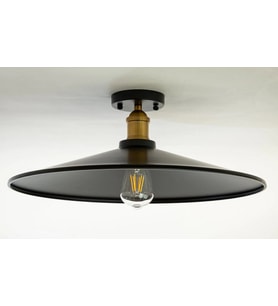 RİOLİGHT RETRO,RUSTİK,VİNTAGE SİYAH BAŞLIK 1XE27 ESKİTME DUYLU METAL PLOFONYER AVİZE ŞAPKA ÇAPI:38CM