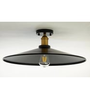 RİOLİGHT RETRO,RUSTİK,VİNTAGE SİYAH BAŞLIK 1XE27 ESKİTME DUYLU METAL PLOFONYER AVİZE ŞAPKA ÇAPI:38CM