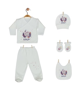 Pia Baby Gl 2201 İsme Özel Beşli Zıbın Set