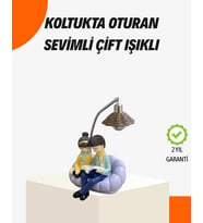 Sevgiliye Özel Çift Figürlü Led Masa Lambası Okuyan Çift Tasarım