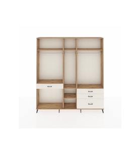 Arges Dolap 7 Raflı 4 Çekmeceli 3 Askılı 220x30x243 Çam-Çam/Aytaşı