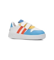 Günlük Kız Erkek Çocuk Spor Ayakkabı Sneaker Cırtlı Şeritli Rahat Hafif ZL001 (Mavi-Turuncu)