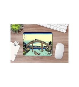 Hokusai Mannen Bridge At Fukagawa 17 X 21 Cm Mouse Pad