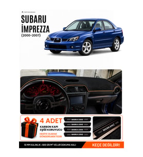 SUBARU İMPREZZA (2000-2007) Uyumlu Torpido Örtüsü Torpido Kılıfı - Siyah Kahverengi