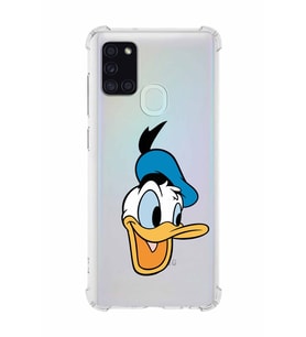 Samsung Galaxy A21s   Köşe Korumalı Antişok Kapak Donald Duck Tasarımlı Şeffaf  Kılıf