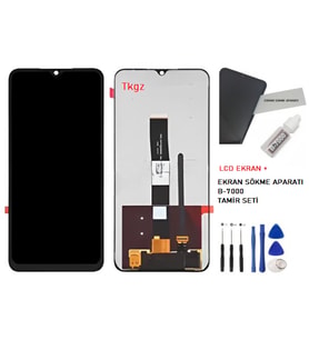Tkgz - Xiaomi Redmi 9A Uyumlu Lcd Ekran Dokunmatik -A- Kalite + B-7000 + TAMİR SETİ