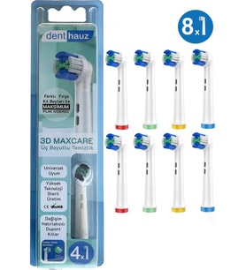 3D Maxcare - 3 Boyutlu Temiizlik Oral B Şarjlı Diş Fırçası Yedek Başlığı - 8 Adet Yedek Başlık