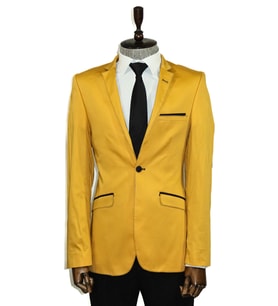 Single Button Collar Garni Tippet Yellow Jacket-Wessi (Sarı)
