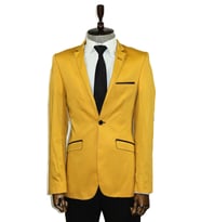 Single Button Collar Garni Tippet Yellow Jacket-Wessi (Sarı)