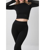 DoReMi Seamless Uzun Kollu Spor Tişört (Siyah)