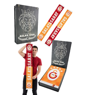 GALATASARAY ŞAL ATKI LAZER KUTU HEDİYELİ (Kırmızı)