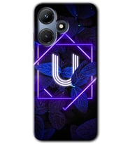 İnfinix Hot 30i Kılıf HD Desen Baskılı Kılıf - Dark Neon Yaprak U Harfi