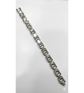 Rodyum Çelik Erkek Çelik Bileklik Boy 21.5 Cm / 1.2 Cm - Ebl0055