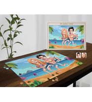 BK Gift Kişiye Özel Sevgililer Karikatürlü 1000 Parça Profesyonel Puzzle-6