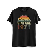 Vintage 1971 Eskitme Siyah Tshirt