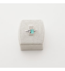 Zirkon Kalp ve Paraiba Baget Taşlı Gümüş Yüzük
