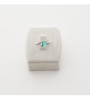 Zirkon Kalp ve Paraiba Baget Taşlı Gümüş Yüzük