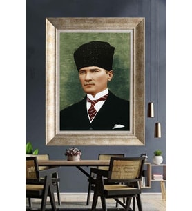 Gümüş Çerçeveli Atatürk Tablo za345