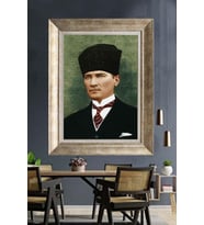 Gümüş Çerçeveli Atatürk Tablo za345