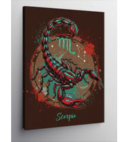Kanvas Tablo Akrep Burcu İllüstrasyonu (Scorpio)
