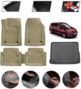 Renault Scenic 3 2009-2015 Uyumlu Paspas Araca Özel Bagaj Havuzu MBS Bej