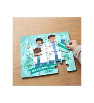 Doktorlar Günü - Mutlu Doktorlar Tasarımlı 24 Parça Ahşap Çocuk Puzzle