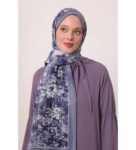 Mor Luvensara Desenli Silk Elite Şal