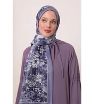 Mor Luvensara Desenli Silk Elite Şal