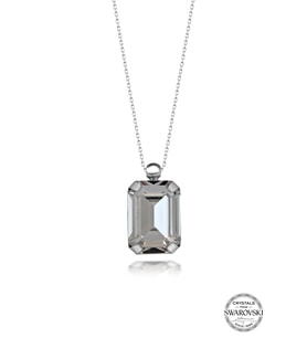 Swarovski Crystal Kadın Octagon Gümüş Kolye