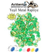 Yeşil Raptiye 150 Adet 1 Paket Renkli Pvc Kaplı Başlıklı Raptiye Plastik Yuvarlak Düğmeli Raptiye Pano Okul Ofis Büro Ev
