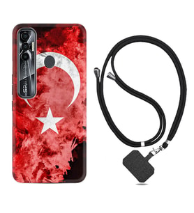 Tecno Spark 6 6 Go 8C 8 Pro 7 7 Pro Kılıf Boyun Askılı Silikon Şanlı Türk Bayrağı 3 1395