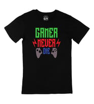Kırmızı Gamer Never Die Siyah Tişört