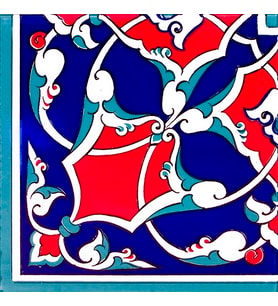 Armada Çini 20x20 cm KSK 5 Osmanlı Rumi Desenli Çini Bordür Köşe