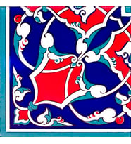 Armada Çini 20x20 cm KSK 5 Osmanlı Rumi Desenli Çini Bordür Köşe