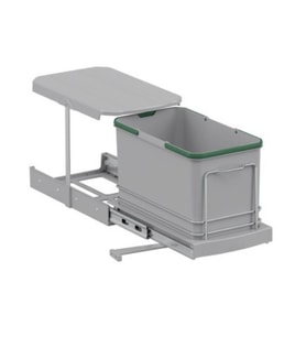 Starax S-2573-G Teleskopik Raylı Plastik 16 Lt. Gri Çöp Kovası