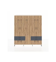 Hyperion Dolap 12 Raflı 4 Çekmeceli 2 Askılı 220x44x243 Aytaşı-Çam/Antrasit