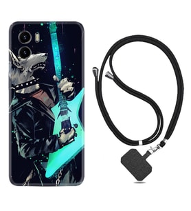 Vivo Y15S Y32 Y33S Y51 Y53S Kılıf Boyun Askılı Silikon Dog Guitar 1789