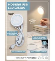 USB li 5V ile Çalışan 6500K Beyaz Işık Yuvarlak Beyaz Kasa Kablolu Anahtarlı Taşınabilir Dekoratif L