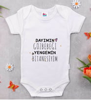 BK Kids Dayımın Gözbebeği Tasarımlı Beyaz Bebek Body Zıbın-1