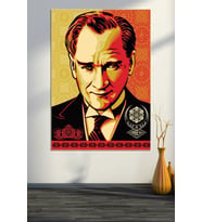 Atatürk Mustafa Kemal Kanvas Tablo Okullara İşyerlerine Uygun (8 Farklı Ölçü)