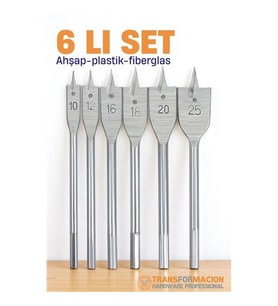 Ahşap Yaprak Matkap Ucu Seti - Plastik Fiberglas Ahşap Delik Açma Panç Seti
