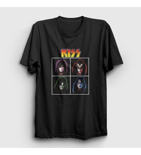 Presmono Unisex Siyah Band Kiss T-Shirt 90922tt