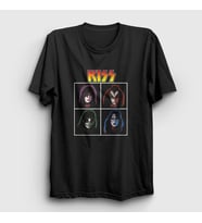 Presmono Unisex Siyah Band Kiss T-Shirt 90922tt