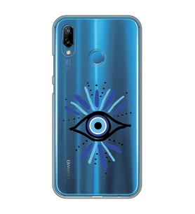 Huawei P20 Lite Uyumlu Nazar Göz Desenli Şeffaf Telefon Kılıfı