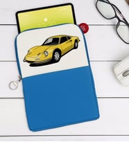 BK Gift Klasik Araç Tasarımlı Taşınabilir Koruyucu Tablet Kılıfı & Organizer Çanta - Mavi-7