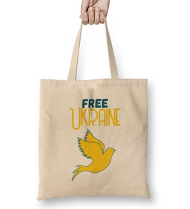 Free Ukraine Flag 2022 Bez Çanta Uzun Saplı