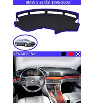 Bmw 5 Serisi 1995-2003 Için Uygun Torpido Koruma Halısı Siyah Kenar Renk Mavi