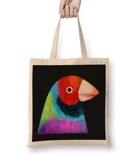 Gouldian Finch Bird 01 Bez Çanta Uzun Saplı