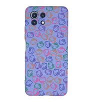 Xiaomi Mi 11 Lite Uyumlu Lansman Kılıf Hello Kitty Tasarımlı İçi Kadife Kapak-Lila (Şeffaf)